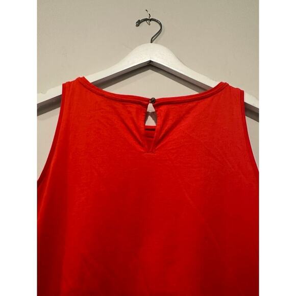 Loft Size Small Red Orange Blouse Embroidered Sunflower Lace Floral Top Cotton - Picture 5 of 12